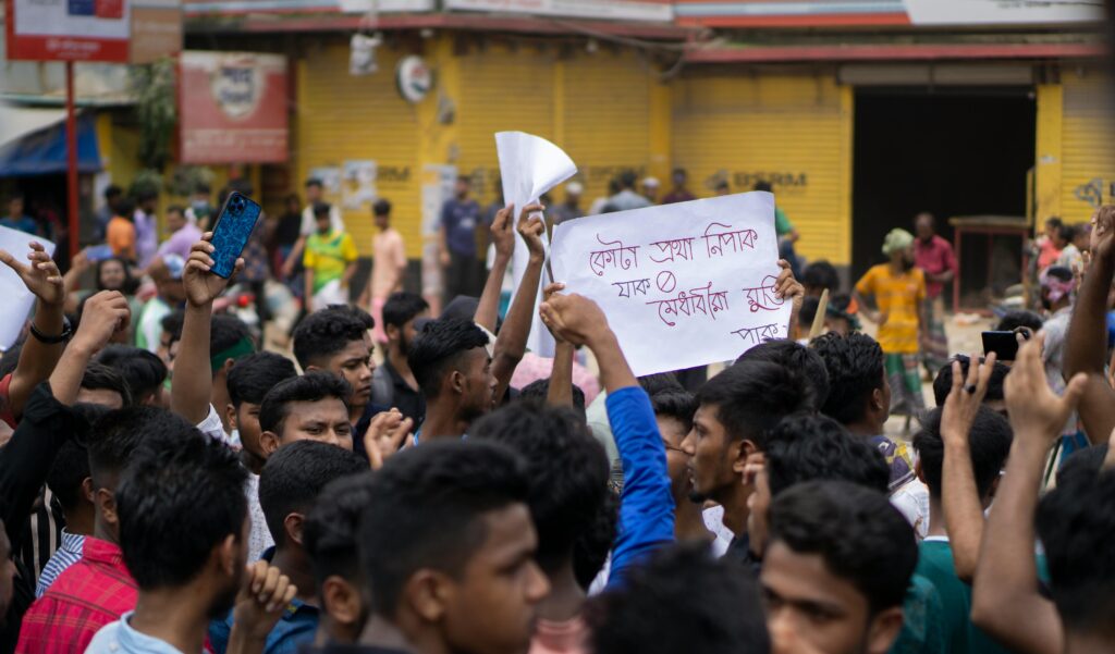 School and college students are also chanting slogans in the ongoing anti-quota protest in Dhaka.